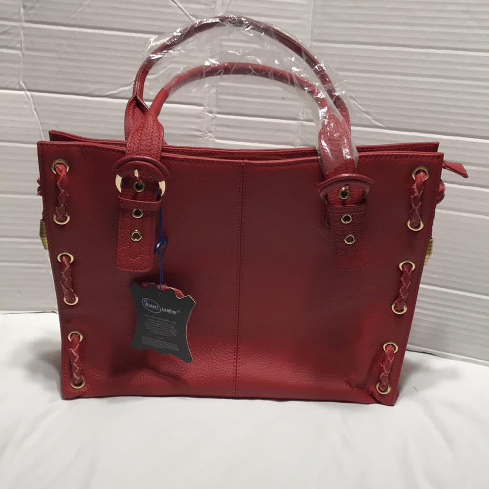Ameri Leather Satchel With Top Zipper. New! - image 2